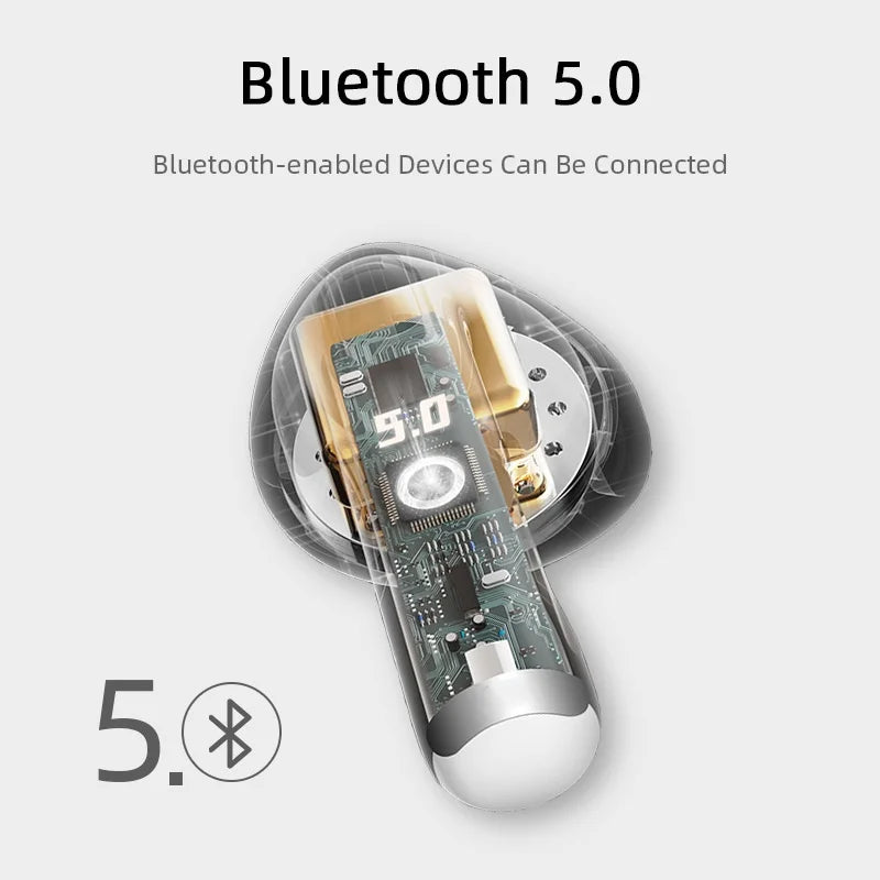 Fones de Ouvido Pro4 TWS: Sem Fio, Bluetooth 5.3 e Microfone Integrado - Som Claro e Conectividade Avançada