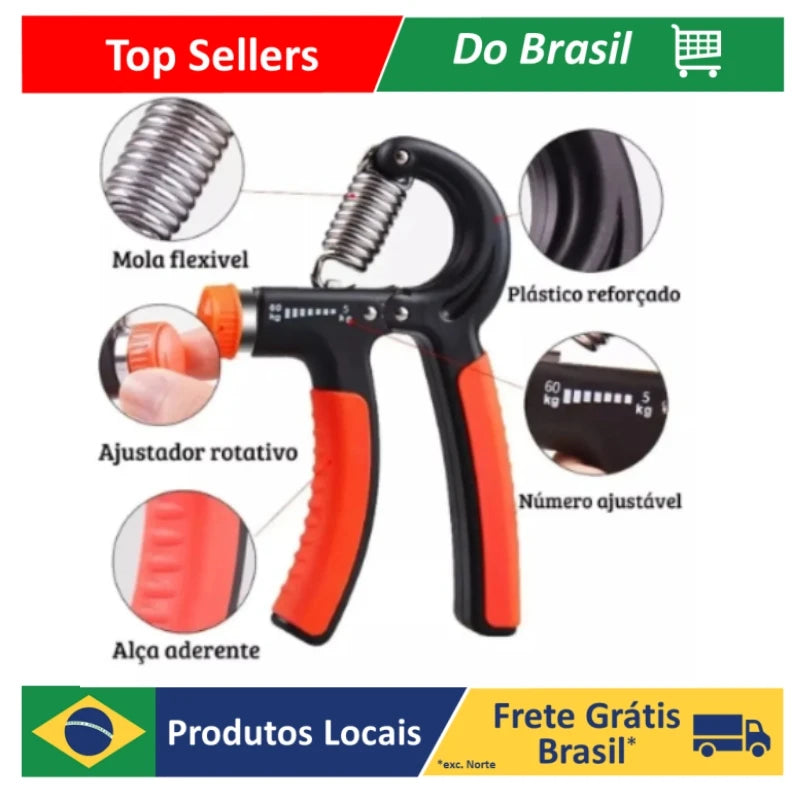 Hand Grip Ajustável com Mola: Fortaleça Mãos e Antebraços com Conforto e Precisão