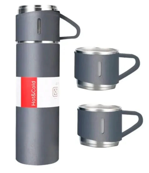 Conjunto de Frascos a Vácuo em Aço Inox: Garrafa Térmica 500ml com Embalagem para Presente - Ideal para Café e Chá