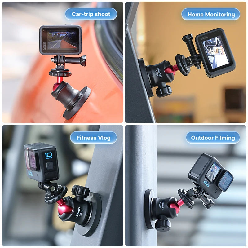 Suporte Magnético Ulanzi CO29 para Câmeras de Ação: Rotação 360°, Compatível com GoPro, Insta360 e Smartphones – Perfeito para Vlogs e Capturas Profissionais